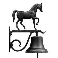 LARGE BELL WITH HORSE BLACK