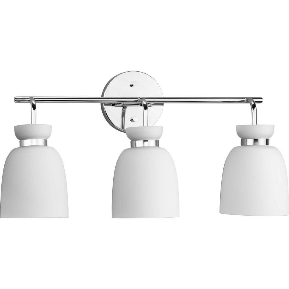 Lexie Collection Three-Light Polished Chrome Contemporary Vanity Light