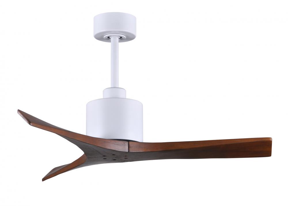 Mollywood 6-speed contemporary ceiling fan in Matte White finish with 42” solid walnut tone blad