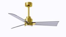 Matthews Fan Company AKLK-BRBR-BN-42 - Alessandra 3-blade transitional ceiling fan in a brushed brass finish with brushed nickel blades.