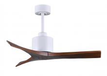 Matthews Fan Company MW-MWH-WA-42 - Mollywood 6-speed contemporary ceiling fan in Matte White finish with 42” solid walnut tone blad