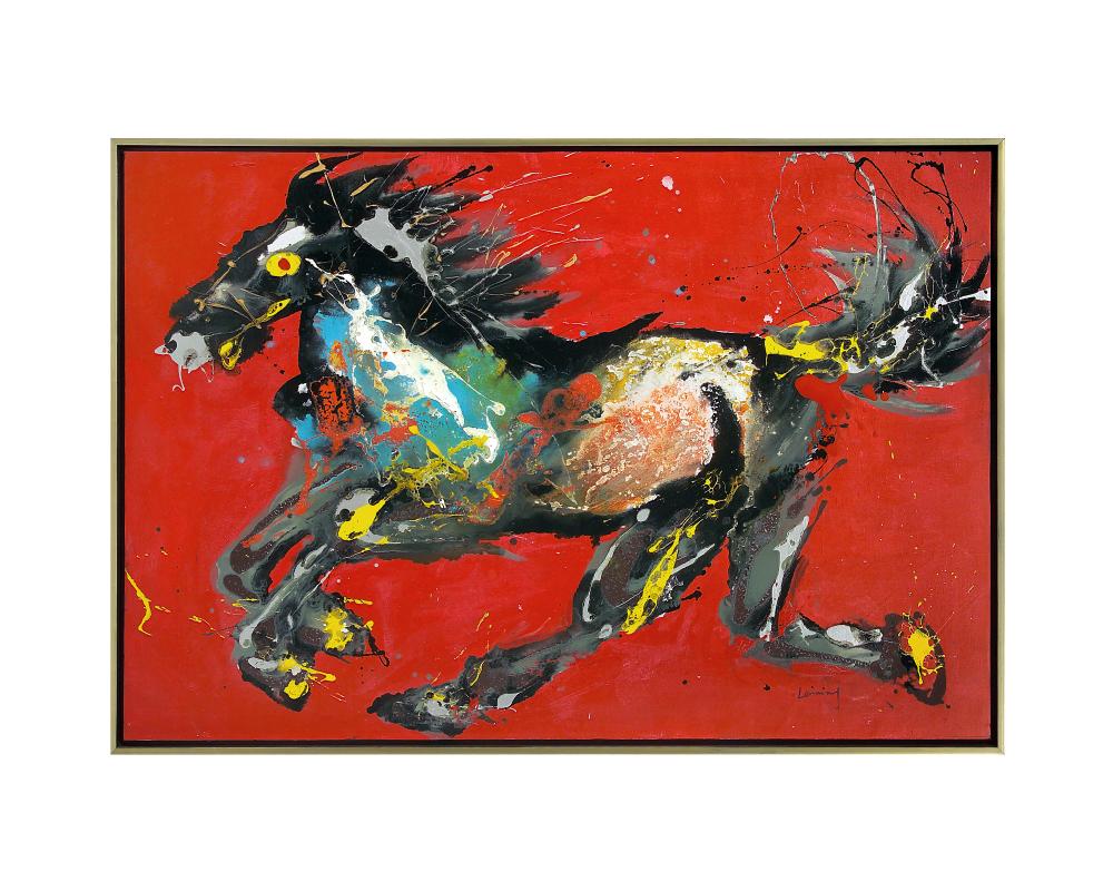 Horse by Leiming. Running like the wind, this horse is created with a controlled chaos of color. Thi