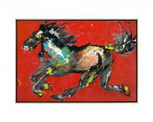 John Richard JRO-2421 - Horse by Leiming. Running like the wind, this horse is created with a controlled chaos of color. Thi