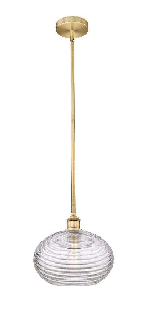 Ithaca - 1 Light - 12 inch - Brushed Brass - Cord hung - Mini Pendant