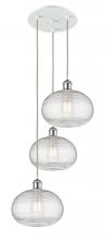 Innovations Lighting 113B-3P-WPC-G555-10CL - Ithaca - 3 Light - 17 inch - White Polished Chrome - Cord Hung - Multi Pendant