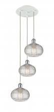 Innovations Lighting 113B-3P-WPC-G555-8CL - Ithaca - 3 Light - 15 inch - White Polished Chrome - Cord Hung - Multi Pendant