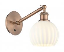 Innovations Lighting 317-1W-AC-G1217-6WV - White Venetian - 1 Light - 6 inch - Antique Copper - Sconce