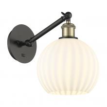 Innovations Lighting 317-1W-BAB-G1217-8WV - White Venetian - 1 Light - 8 inch - Black Antique Brass - Sconce