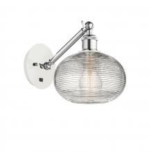 Innovations Lighting 317-1W-WPC-G555-8CL - Ithaca - 1 Light - 8 inch - White Polished Chrome - Sconce