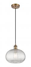 Innovations Lighting 516-1P-BB-G555-10CL - Ithaca - 1 Light - 10 inch - Brushed Brass - Cord hung - Mini Pendant