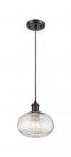 Innovations Lighting 516-1P-OB-G555-8CL - Ithaca - 1 Light - 8 inch - Oil Rubbed Bronze - Cord hung - Mini Pendant