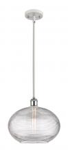 Innovations Lighting 516-1S-WPC-G555-12CL - Ithaca - 1 Light - 12 inch - White Polished Chrome - Mini Pendant