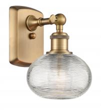 Innovations Lighting 516-1W-BB-G555-6CL - Ithaca - 1 Light - 6 inch - Brushed Brass - Sconce