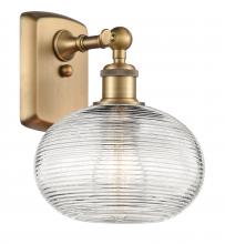 Innovations Lighting 516-1W-BB-G555-8CL - Ithaca - 1 Light - 8 inch - Brushed Brass - Sconce