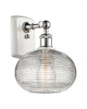 Innovations Lighting 516-1W-WPC-G555-8CL - Ithaca - 1 Light - 8 inch - White Polished Chrome - Sconce