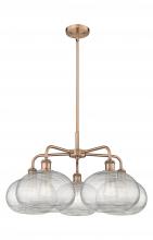 Innovations Lighting 516-5CR-AC-G555-10CL - Ithaca - 5 Light - 28 inch - Antique Copper - Chandelier