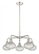 Innovations Lighting 516-5CR-PN-G555-6CL - Ithaca - 5 Light - 24 inch - Polished Nickel - Chandelier