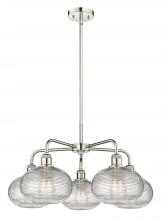 Innovations Lighting 516-5CR-PN-G555-8CL - Ithaca - 5 Light - 26 inch - Polished Nickel - Chandelier