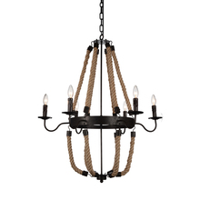CWI Lighting 9702P36-6-130 - Dharla 6 Light Chandelier With Rust Finish