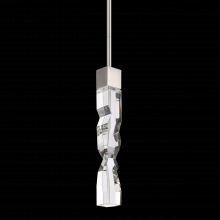 ZEEV Lighting MP11303-LED-2x2-PN - LED 3CCT 1-Light 2"x2" Carved Crystal Polished Nickel Mini-Pendant