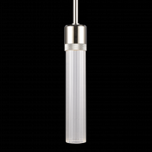 ZEEV Lighting P11703-LED-PN-G3 - 3" LED 3CCT Cylindrical Pendant Light, 12" Fluted Glass and Polished Nickel Finish