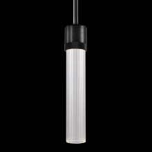 ZEEV Lighting P11704-LED-SBB-G3 - 3" LED 3CCT Cylindrical Pendant Light, 12" Fluted Glass and Satin Brushed Black Finish
