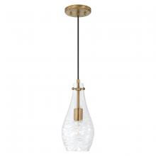 Austin Allen & Co. AA1006AD - Wavy Glass Pendant in Aged Brass with Etched Detailing