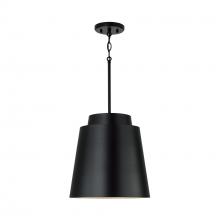 Austin Allen & Co. AA1034MB - 13"W x 13.25"H Pendant in Matte Black with Soft Gold Interior